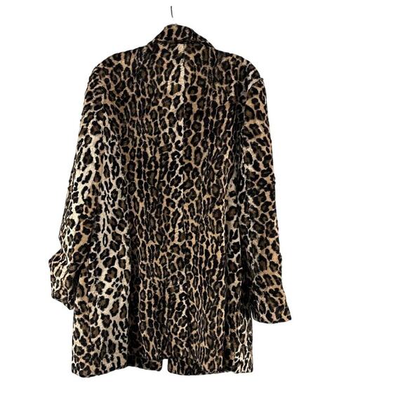 Chico's Leopard Faux Fur Coat Size 3 | Festival Burning Man Vibes | NWT - Picture 3 of 4